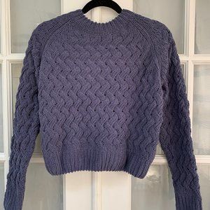 Kendall and Kylie Crop Cable Knit Sweater